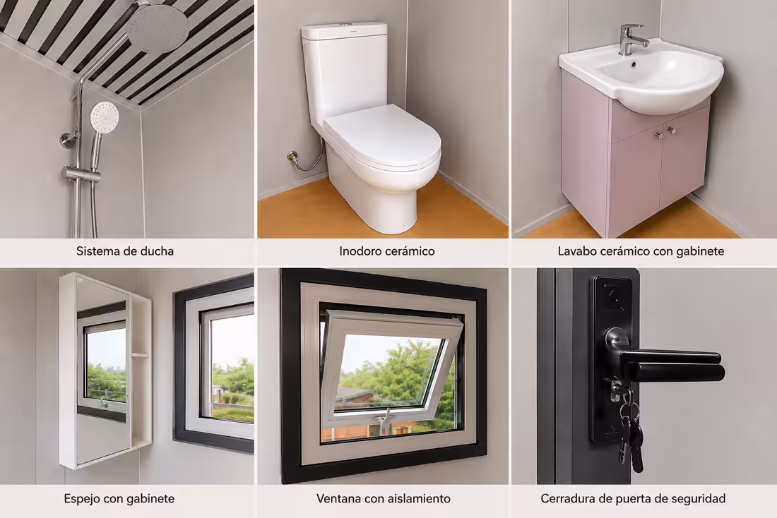 Módulo ducha modular — sistema antideslizante