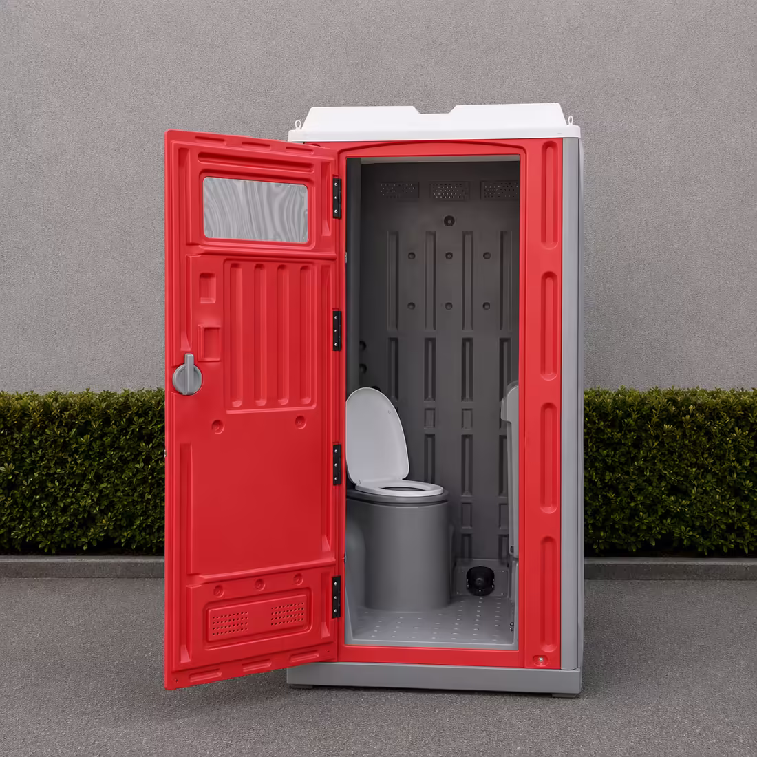 Módulo baño modular — vista frontal con puerta
